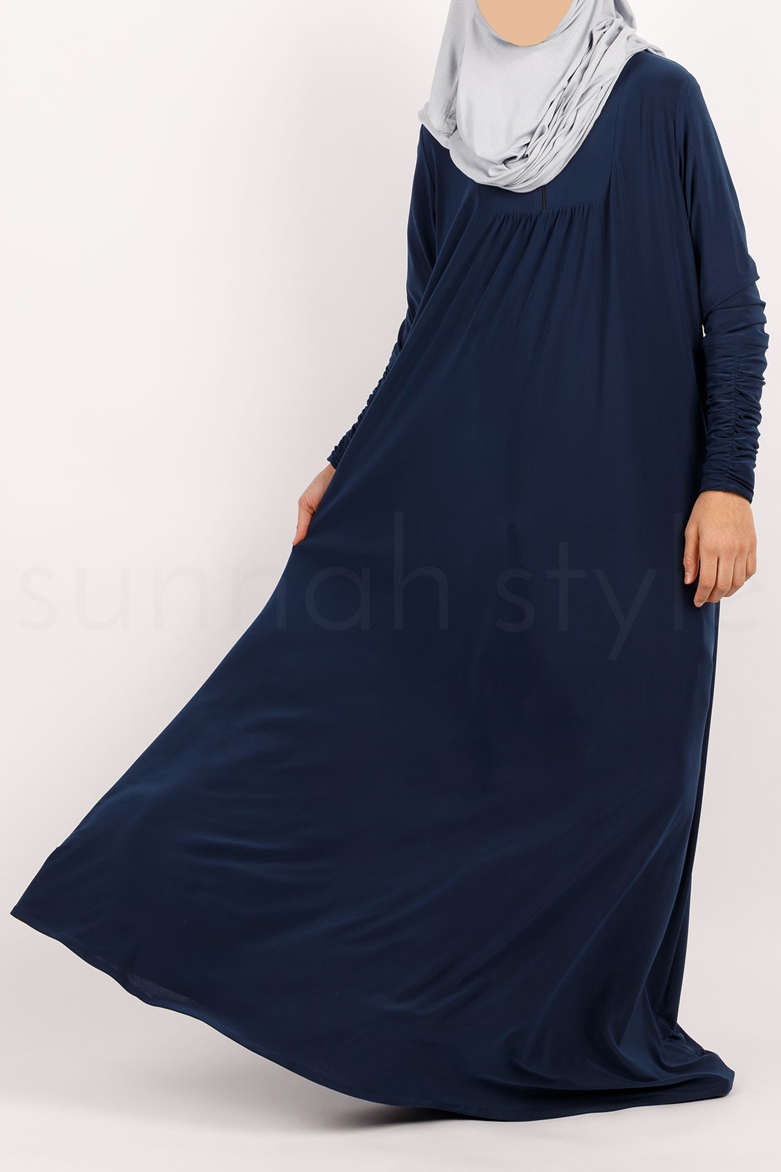 Sunnah Style Girls Flourish Jersey Abaya Navy Blue